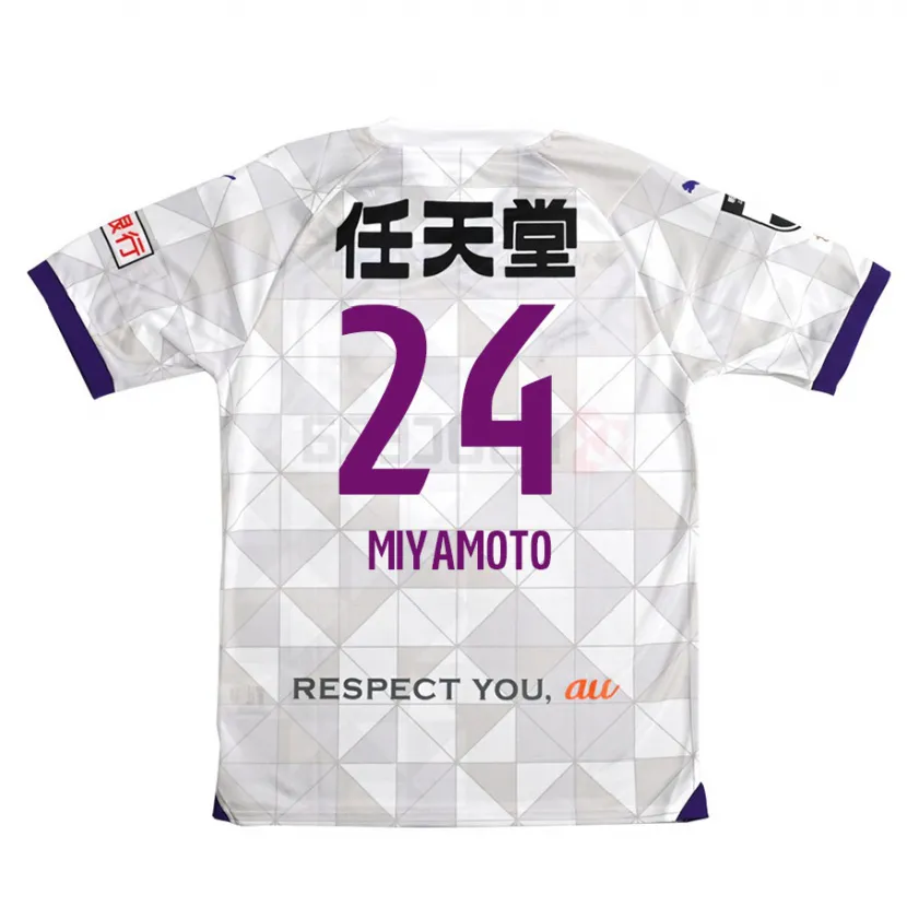 Danxen Kinderen Yuta Miyamoto #24 Wit Paars Uitshirt Uittenue 2024/25 T-Shirt