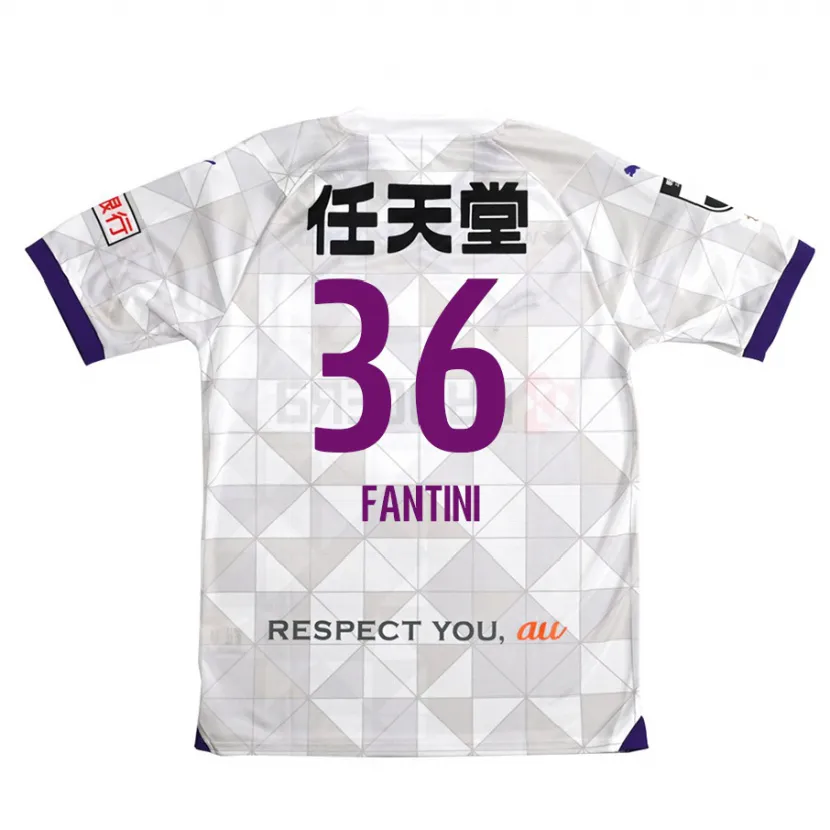 Danxen Kinderen Akira Fantini #36 Wit Paars Uitshirt Uittenue 2024/25 T-Shirt