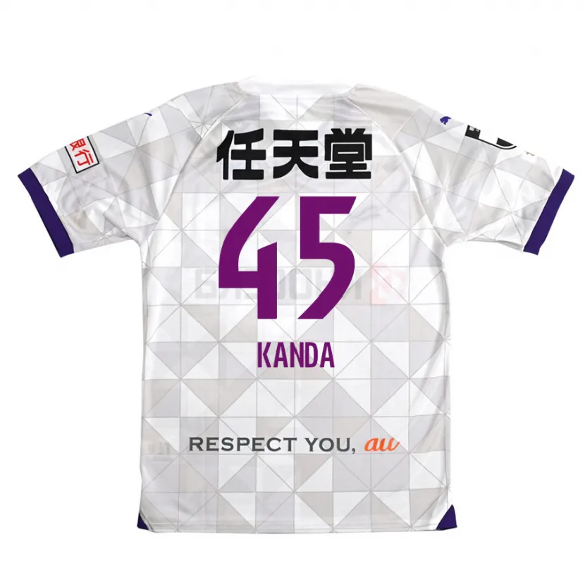 Danxen Kinderen Kotaro Kanda #45 Wit Paars Uitshirt Uittenue 2024/25 T-Shirt