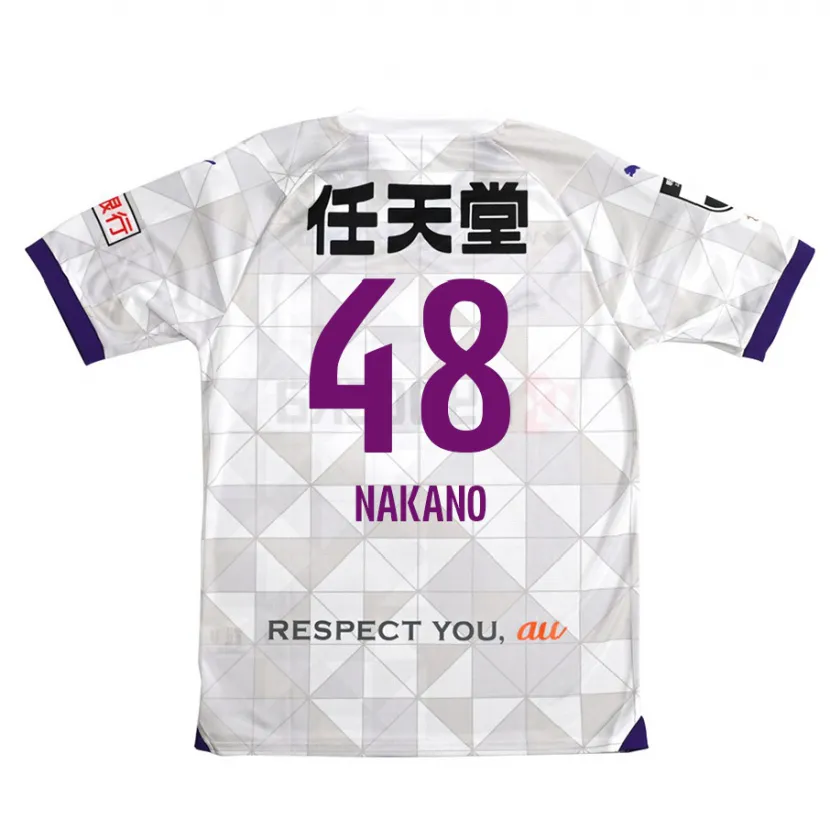 Danxen Kinderen Ryuma Nakano #48 Wit Paars Uitshirt Uittenue 2024/25 T-Shirt