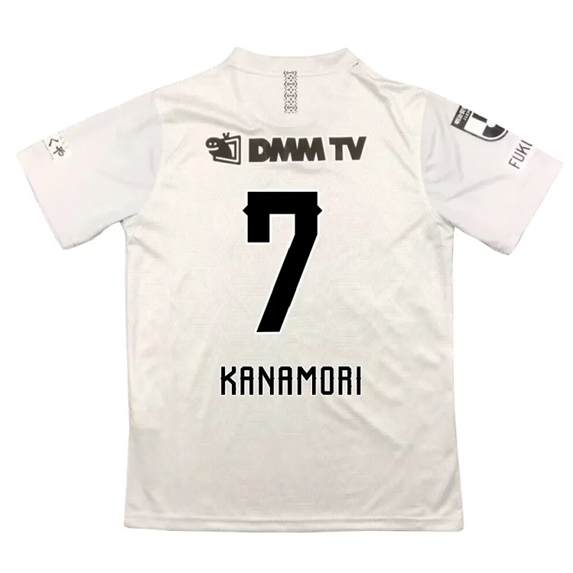 Danxen Kinderen Takeshi Kanamori #7 Grijs Zwart Uitshirt Uittenue 2024/25 T-Shirt