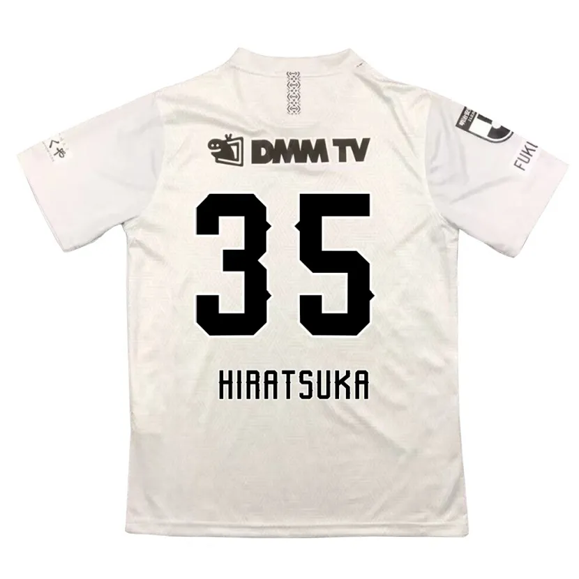 Danxen Kinderen Yuto Hiratsuka #35 Grijs Zwart Uitshirt Uittenue 2024/25 T-Shirt