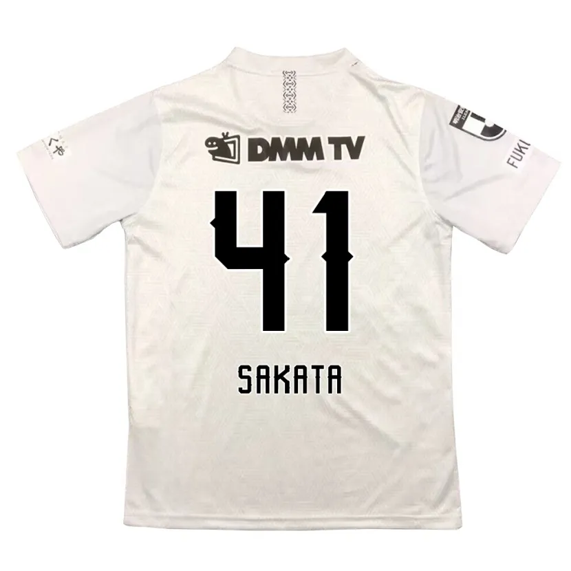 Danxen Kinderen Daiki Sakata #41 Grijs Zwart Uitshirt Uittenue 2024/25 T-Shirt