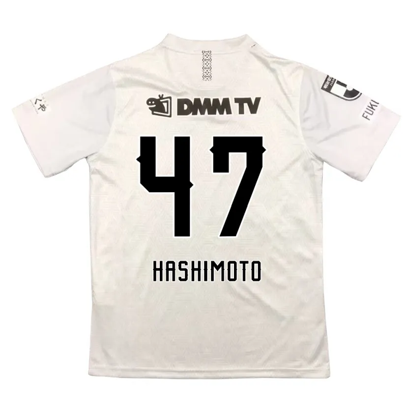 Danxen Kinderen Yu Hashimoto #47 Grijs Zwart Uitshirt Uittenue 2024/25 T-Shirt