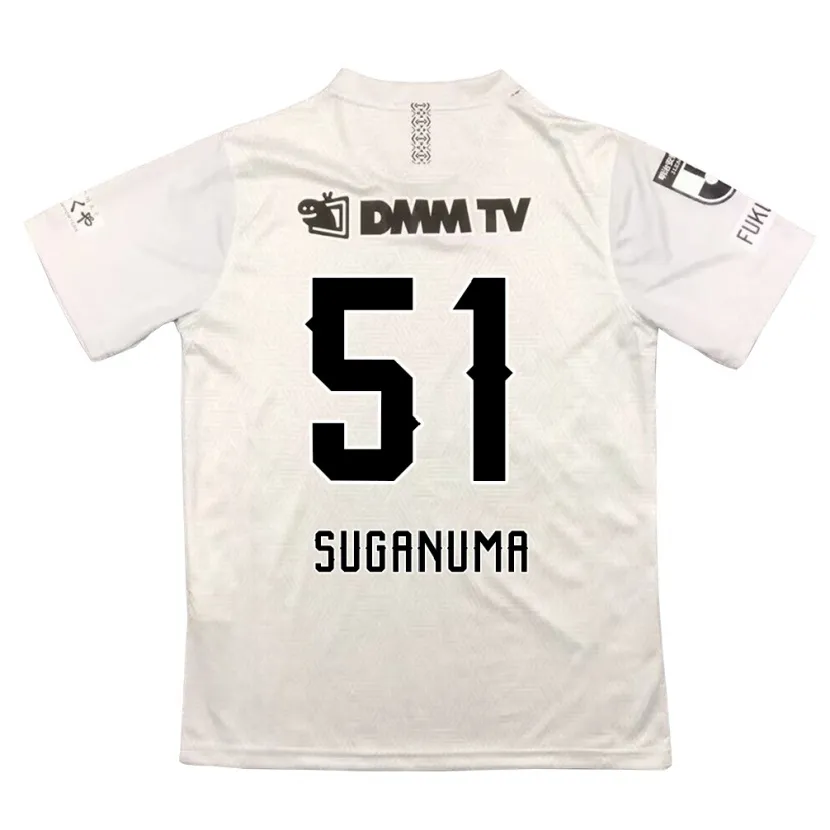 Danxen Kinderen Kazuaki Suganuma #51 Grijs Zwart Uitshirt Uittenue 2024/25 T-Shirt