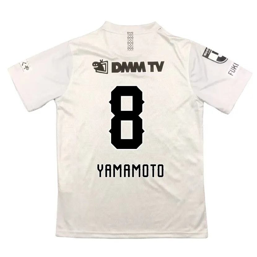 Danxen Kinderen Shunsuke Yamamoto #8 Grijs Zwart Uitshirt Uittenue 2024/25 T-Shirt