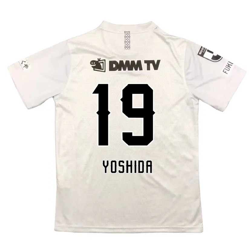 Danxen Kinderen Yuzuki Yoshida #19 Grijs Zwart Uitshirt Uittenue 2024/25 T-Shirt