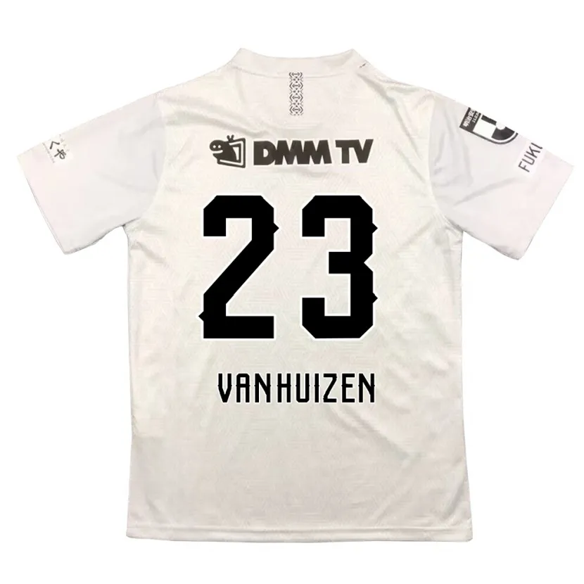 Danxen Kinderen Haruki Christopher Van Huizen #23 Grijs Zwart Uitshirt Uittenue 2024/25 T-Shirt