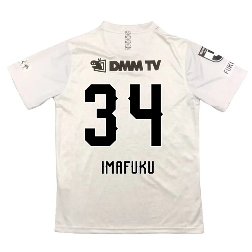 Danxen Kinderen Kennosuke Imafuku #34 Grijs Zwart Uitshirt Uittenue 2024/25 T-Shirt