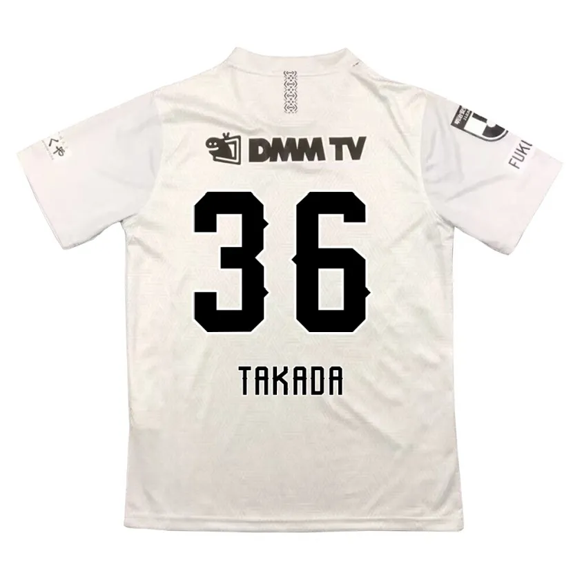 Danxen Kinderen Seiya Takada #36 Grijs Zwart Uitshirt Uittenue 2024/25 T-Shirt