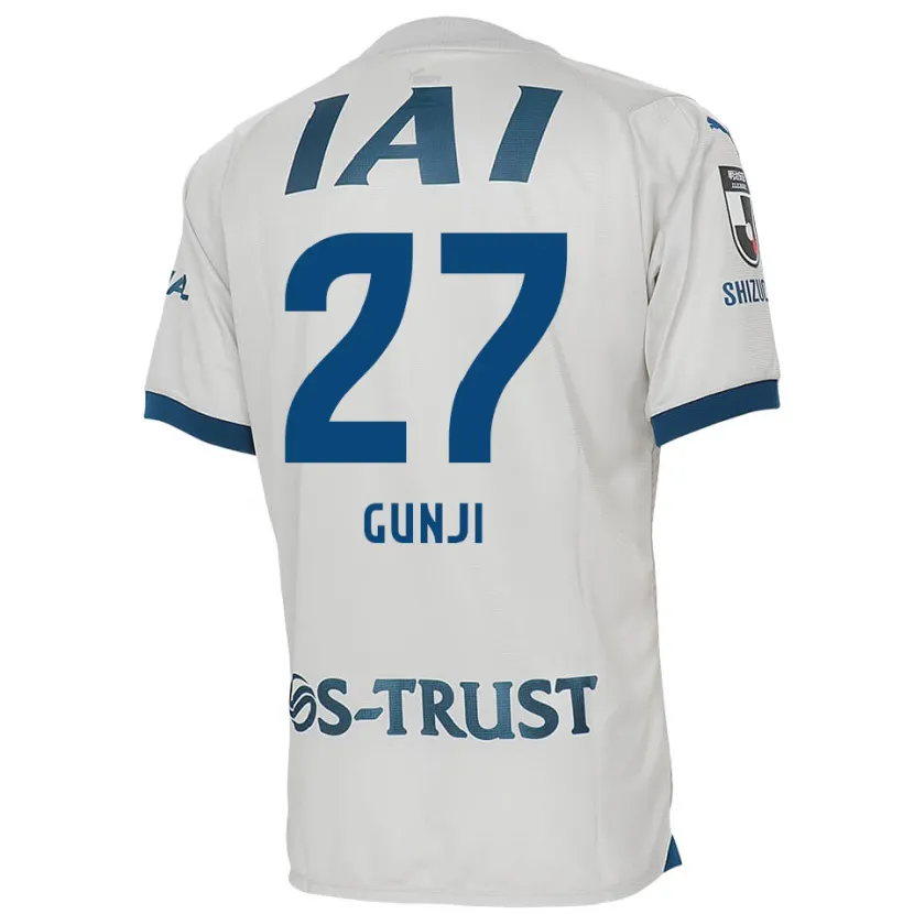 Danxen Kinderen Riku Gunji #27 Wit Blauw Uitshirt Uittenue 2024/25 T-Shirt