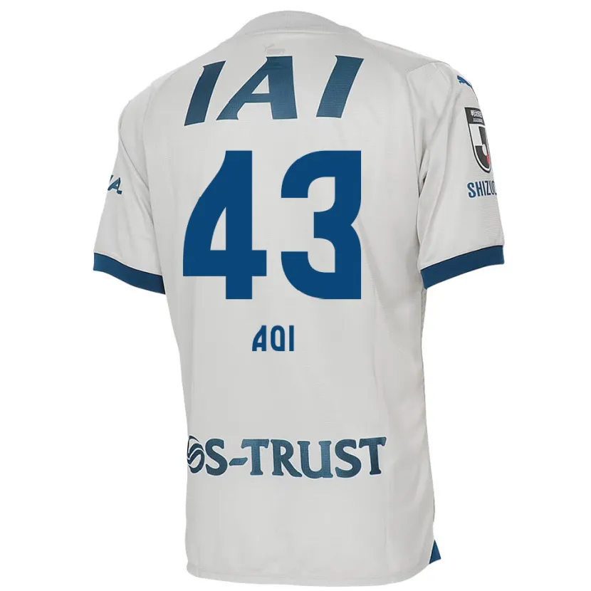 Danxen Kinderen Aoi Ando #43 Wit Blauw Uitshirt Uittenue 2024/25 T-Shirt