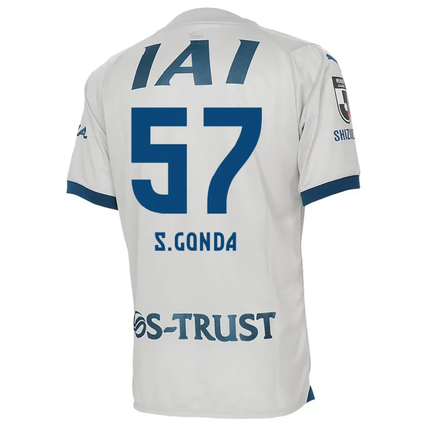 Danxen Kinderen Shuichi Gonda #57 Wit Blauw Uitshirt Uittenue 2024/25 T-Shirt