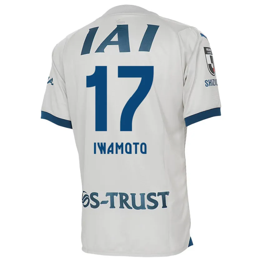 Danxen Kinderen Shogo Iwamoto #17 Wit Blauw Uitshirt Uittenue 2024/25 T-Shirt