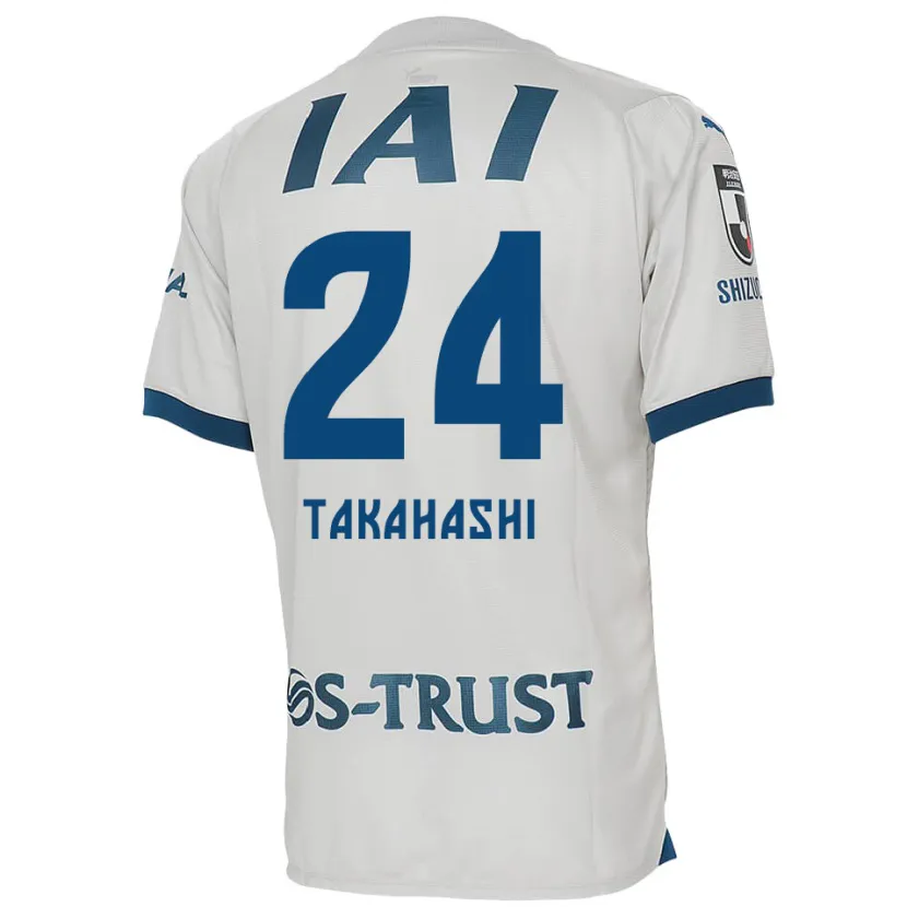 Danxen Kinderen Yuzuki Takahashi #24 Wit Blauw Uitshirt Uittenue 2024/25 T-Shirt