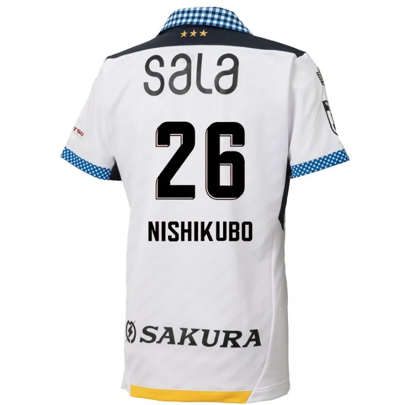 Danxen Kinderen Shunsuke Nishikubo #26 Wit Zwart Uitshirt Uittenue 2024/25 T-Shirt