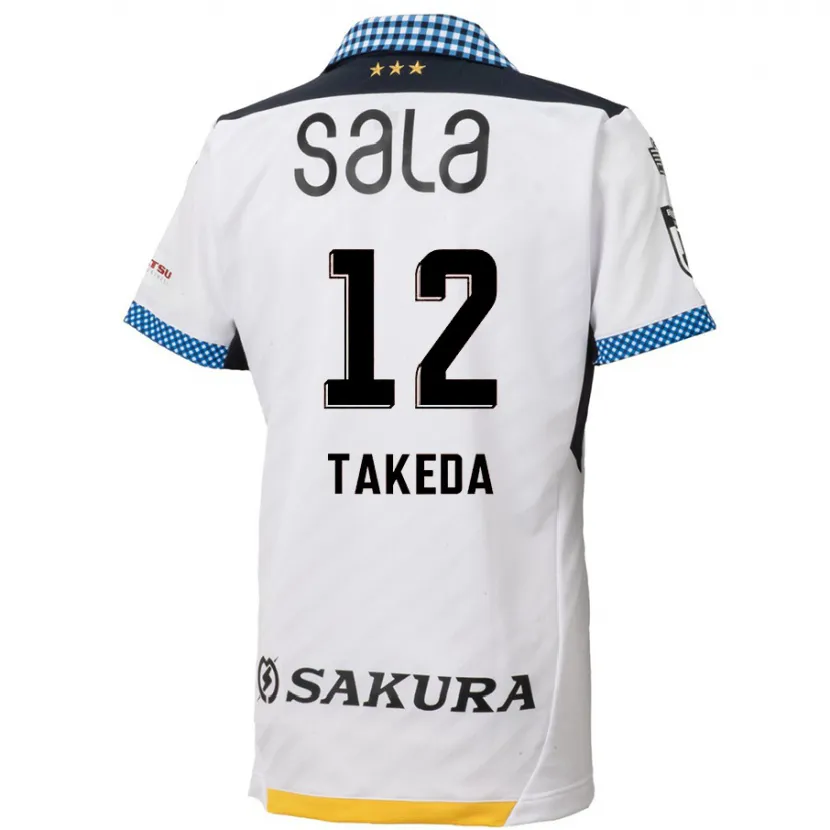 Danxen Kinderen Yusei Takeda #12 Wit Zwart Uitshirt Uittenue 2024/25 T-Shirt