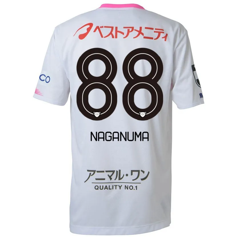 Danxen Kinderen Yoichi Naganuma #88 Wit Blauw Roze Uitshirt Uittenue 2024/25 T-Shirt