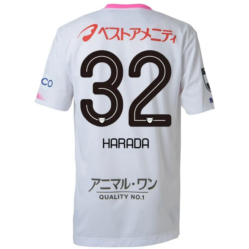 Danxen Kinderen Rentaro Harada #32 Wit Blauw Roze Uitshirt Uittenue 2024/25 T-Shirt