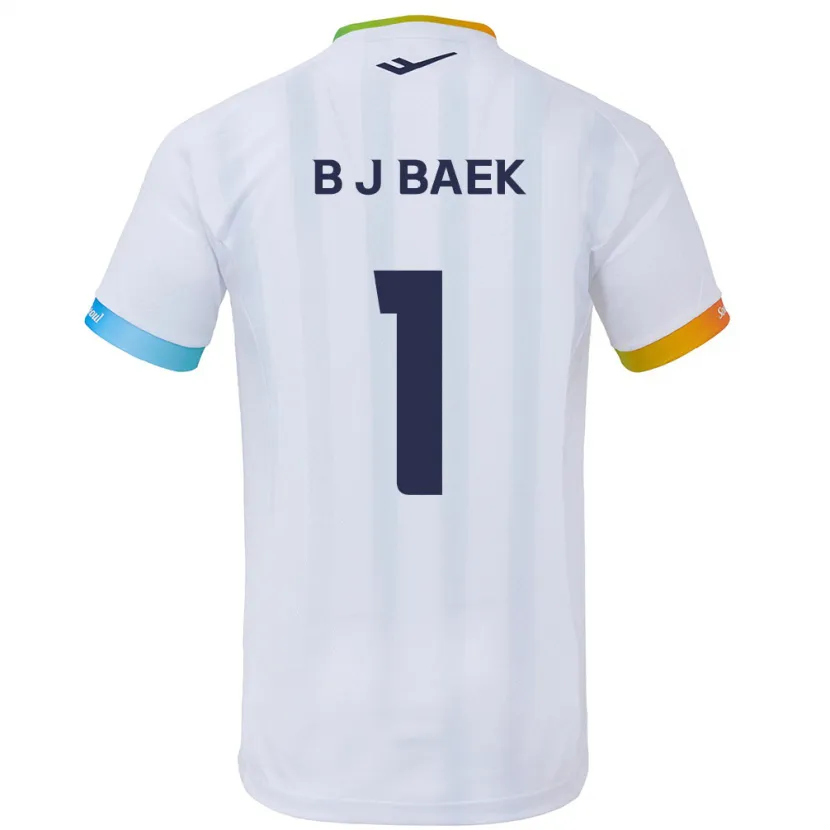 Danxen Kinderen Jong-Beom Baek #1 Wit Blauw Uitshirt Uittenue 2024/25 T-Shirt