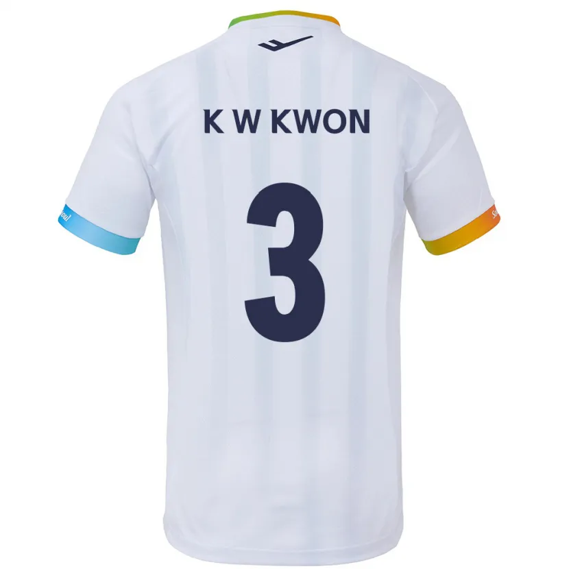 Danxen Kinderen Wan-Kyu Kwon #3 Wit Blauw Uitshirt Uittenue 2024/25 T-Shirt