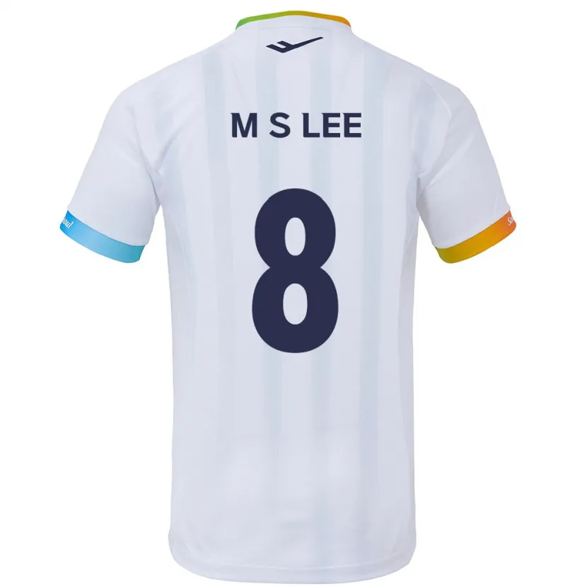 Danxen Kinderen Seung-Mo Lee #8 Wit Blauw Uitshirt Uittenue 2024/25 T-Shirt