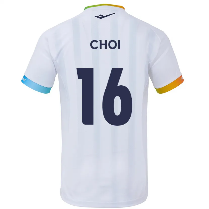 Danxen Kinderen Jun Choi #16 Wit Blauw Uitshirt Uittenue 2024/25 T-Shirt