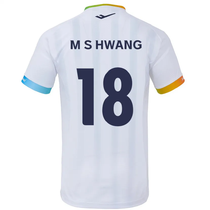 Danxen Kinderen Seong-Min Hwang #18 Wit Blauw Uitshirt Uittenue 2024/25 T-Shirt