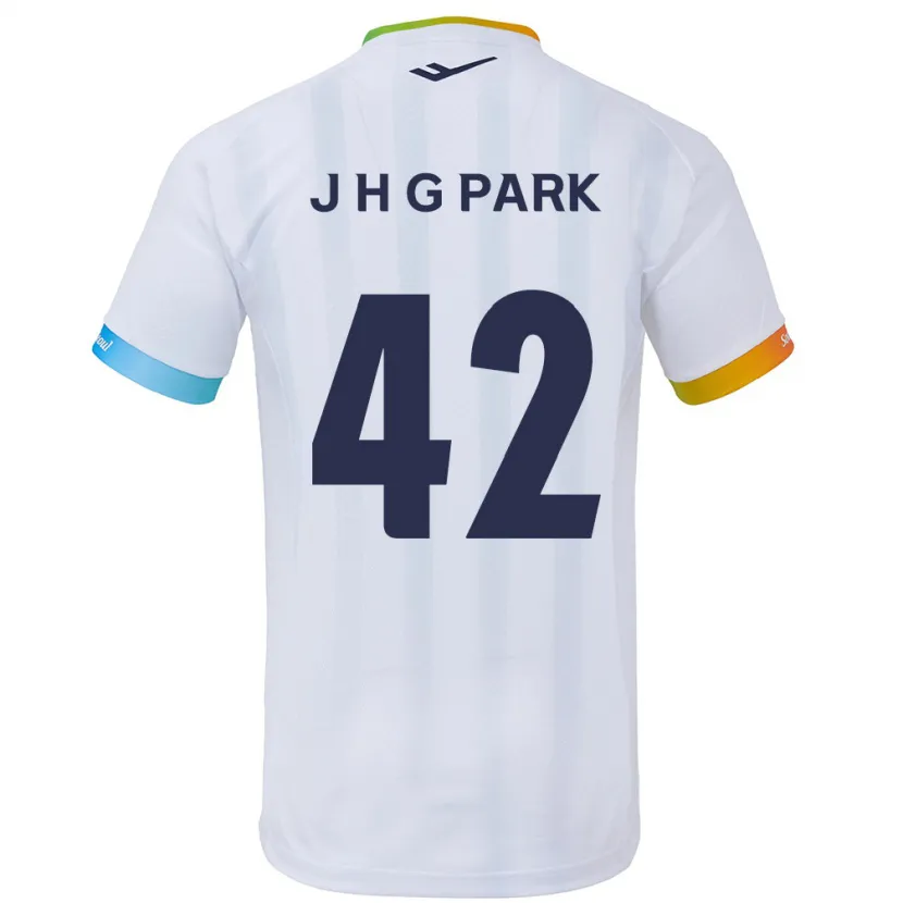 Danxen Kinderen Jang Han-Gyeol Park #42 Wit Blauw Uitshirt Uittenue 2024/25 T-Shirt