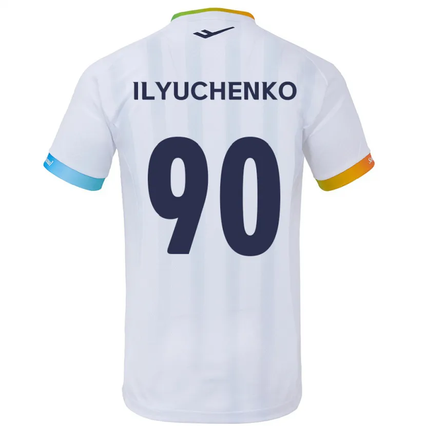 Danxen Kinderen Stanislav Ilyuchenko #90 Wit Blauw Uitshirt Uittenue 2024/25 T-Shirt