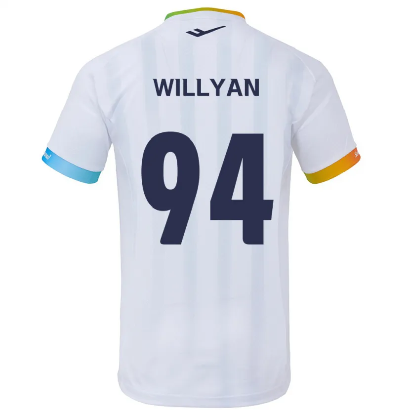 Danxen Kinderen Willyan #94 Wit Blauw Uitshirt Uittenue 2024/25 T-Shirt