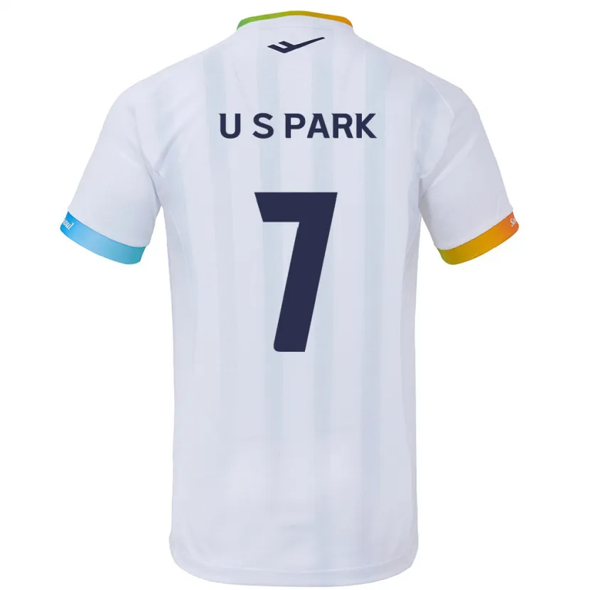 Danxen Kinderen Sun-Uk Park #7 Wit Blauw Uitshirt Uittenue 2024/25 T-Shirt