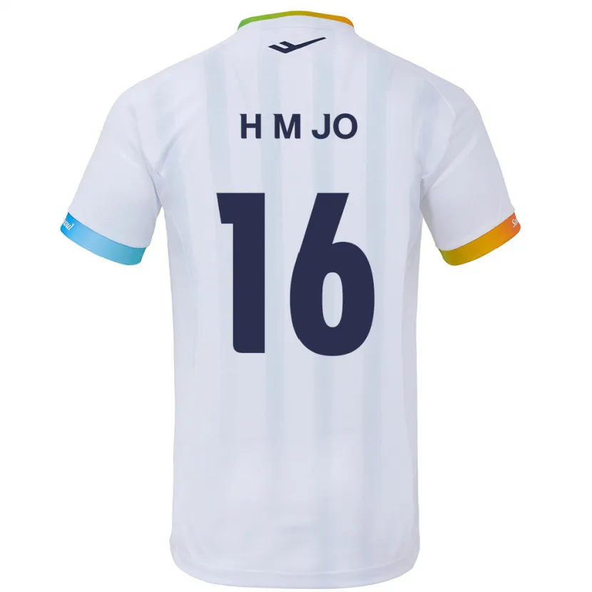 Danxen Kinderen Min-Hyeop Jo #16 Wit Blauw Uitshirt Uittenue 2024/25 T-Shirt