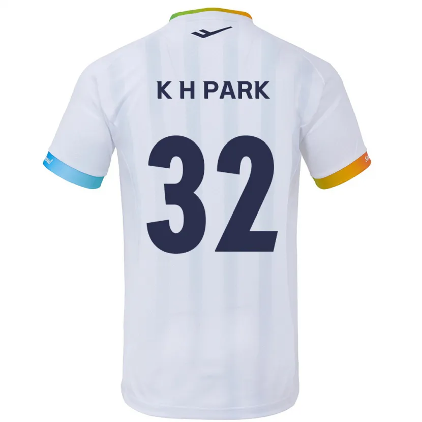 Danxen Kinderen Han-Kyul Park #32 Wit Blauw Uitshirt Uittenue 2024/25 T-Shirt