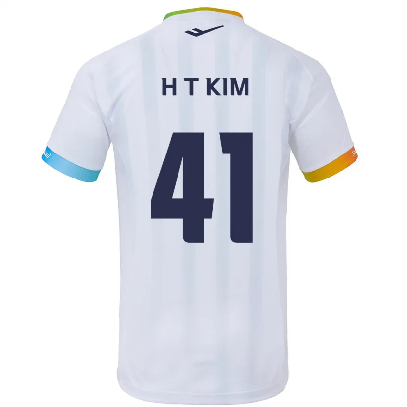 Danxen Kinderen Tae-Ho Kim #41 Wit Blauw Uitshirt Uittenue 2024/25 T-Shirt