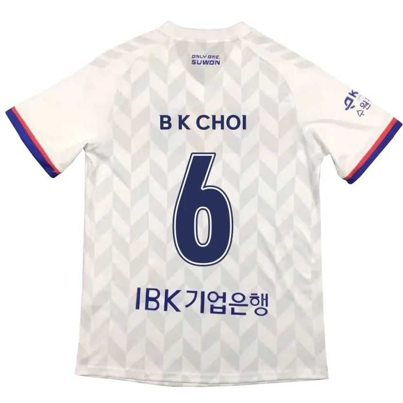 Danxen Kinderen Kyu-Baek Choi #6 Wit Blauw Uitshirt Uittenue 2024/25 T-Shirt