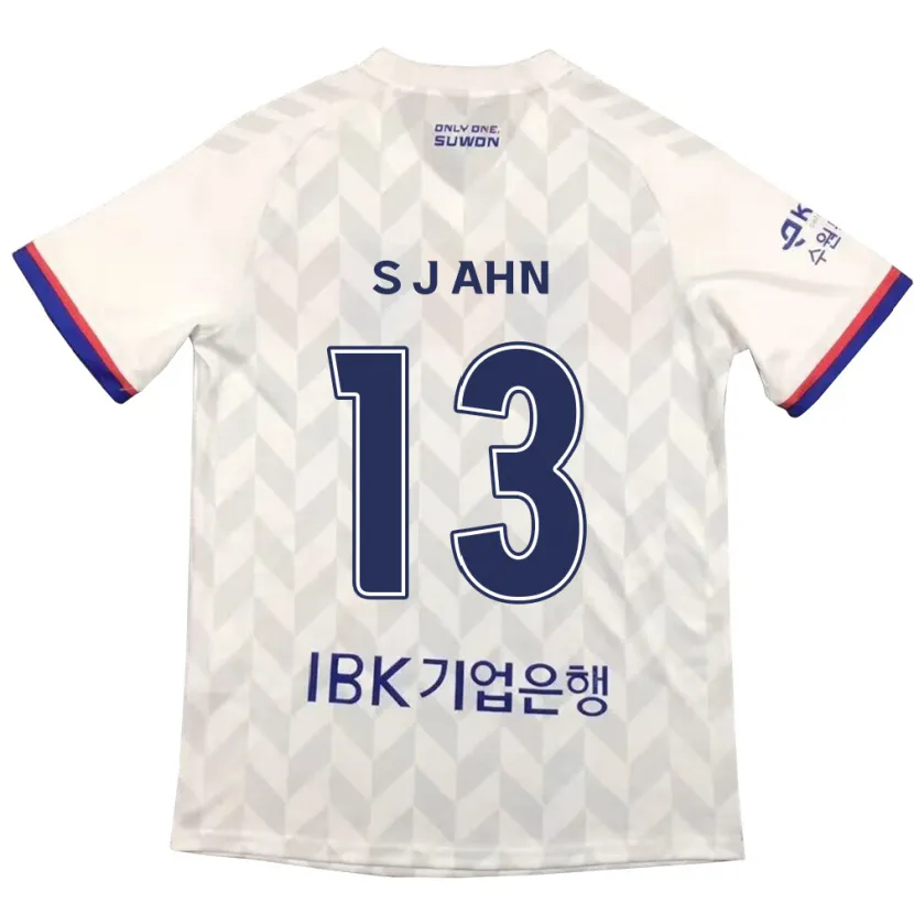 Danxen Kinderen Jun-Su Ahn #13 Wit Blauw Uitshirt Uittenue 2024/25 T-Shirt