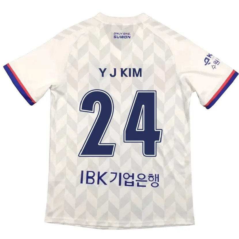 Danxen Kinderen Ju-Yeop Kim #24 Wit Blauw Uitshirt Uittenue 2024/25 T-Shirt