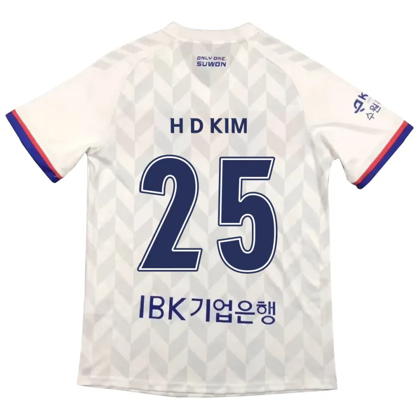 Danxen Kinderen Dae-Hyun Kim #25 Wit Blauw Uitshirt Uittenue 2024/25 T-Shirt