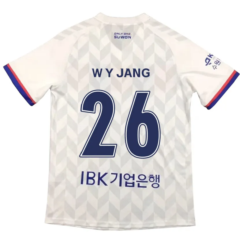 Danxen Kinderen Young-Woo Jang #26 Wit Blauw Uitshirt Uittenue 2024/25 T-Shirt