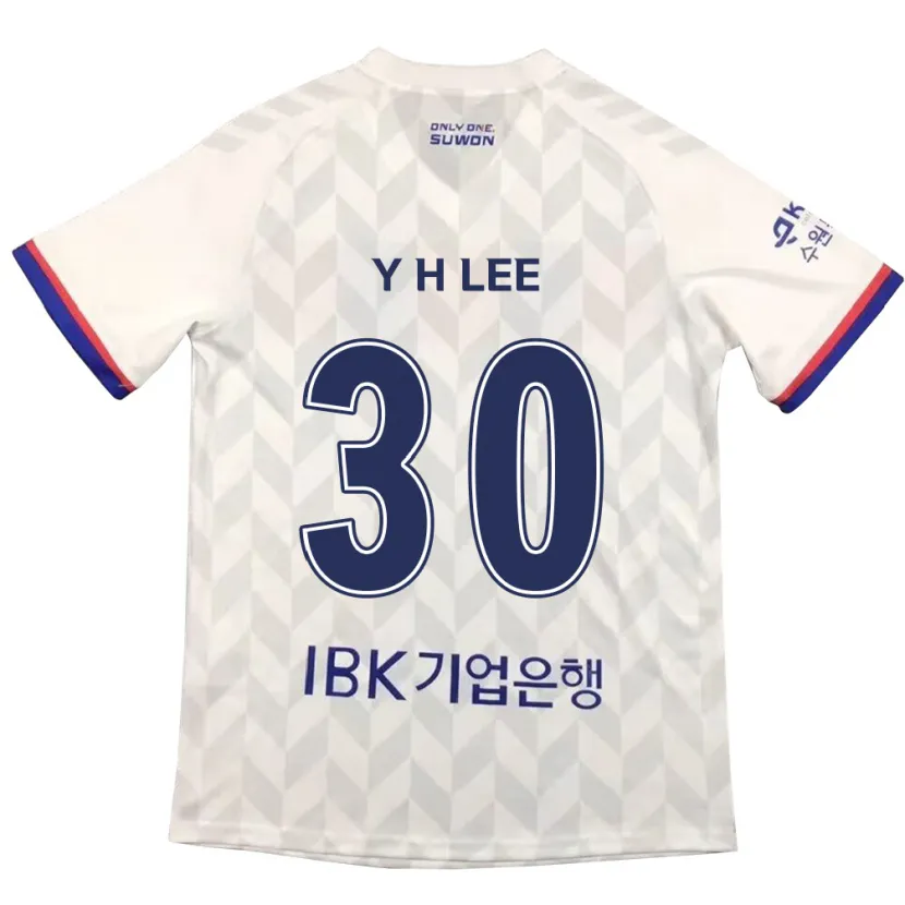 Danxen Kinderen Hyeon-Yong Lee #30 Wit Blauw Uitshirt Uittenue 2024/25 T-Shirt