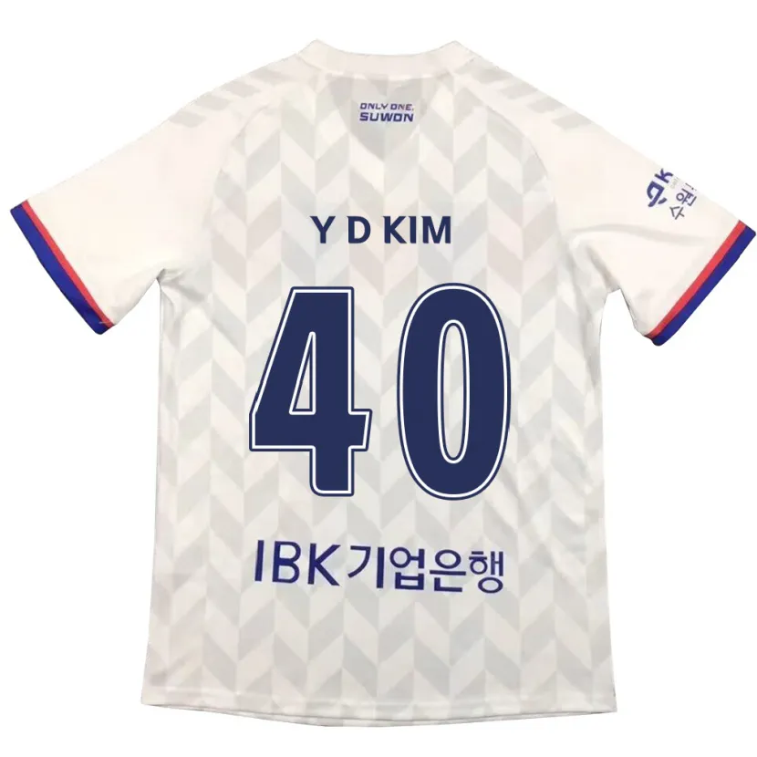 Danxen Kinderen Do-Yoon Kim #40 Wit Blauw Uitshirt Uittenue 2024/25 T-Shirt