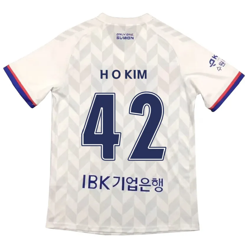 Danxen Kinderen One-Hyung Kim #42 Wit Blauw Uitshirt Uittenue 2024/25 T-Shirt