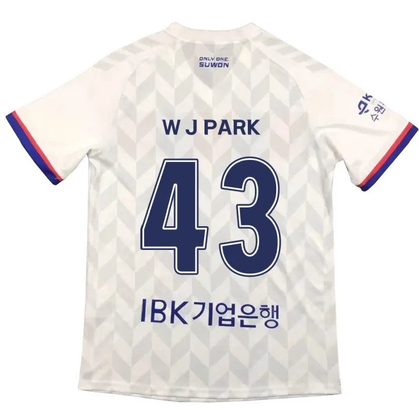 Danxen Kinderen Jin-Woo Park #43 Wit Blauw Uitshirt Uittenue 2024/25 T-Shirt