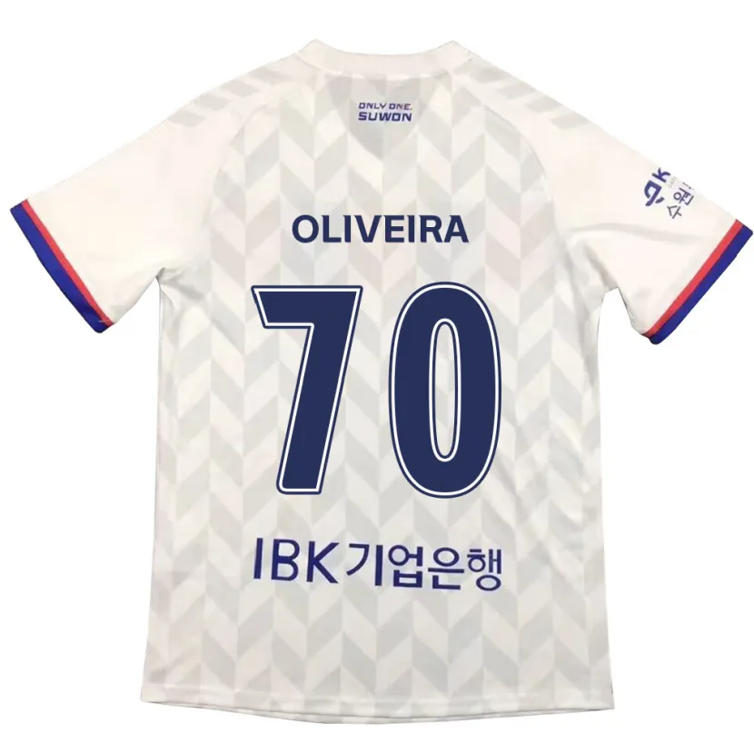 Danxen Kinderen Anderson Oliveira #70 Wit Blauw Uitshirt Uittenue 2024/25 T-Shirt