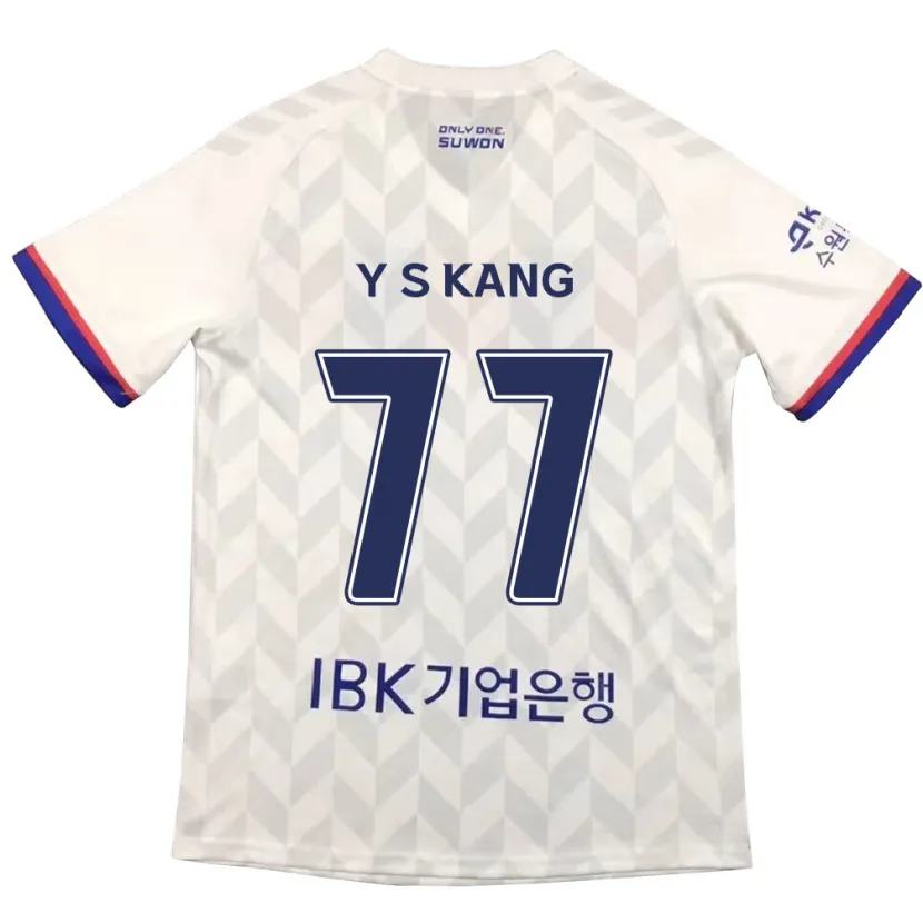 Danxen Kinderen Sang-Yun Kang #77 Wit Blauw Uitshirt Uittenue 2024/25 T-Shirt