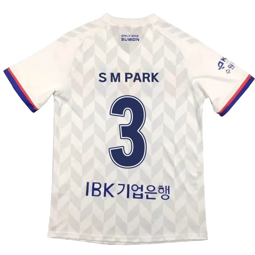 Danxen Kinderen Min-Seo Park #3 Wit Blauw Uitshirt Uittenue 2024/25 T-Shirt