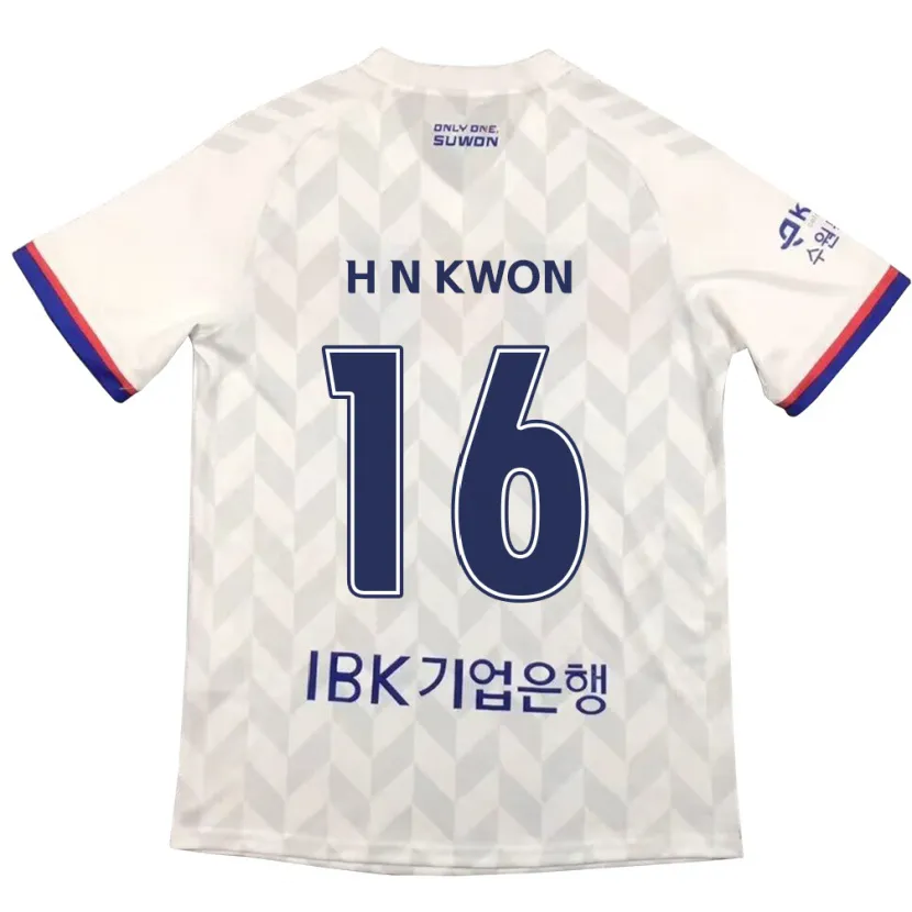 Danxen Kinderen Nam-Hoon Kwon #16 Wit Blauw Uitshirt Uittenue 2024/25 T-Shirt