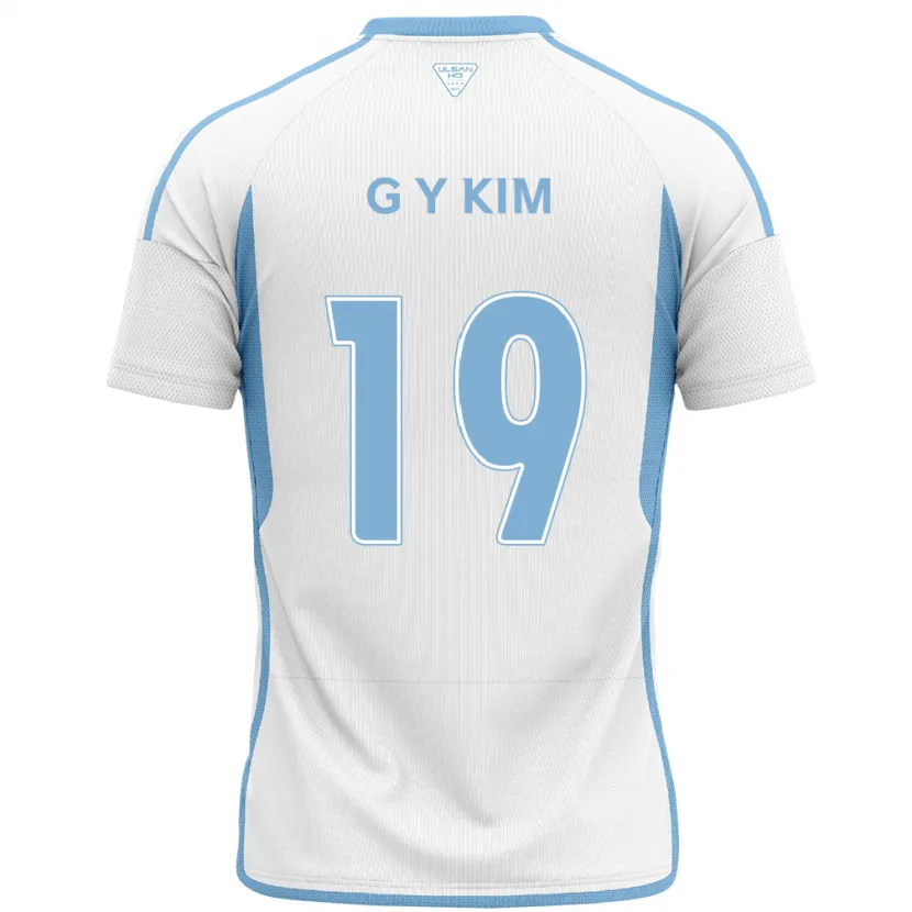 Danxen Kinderen Young-Gwon Kim #19 Wit Blauw Uitshirt Uittenue 2024/25 T-Shirt