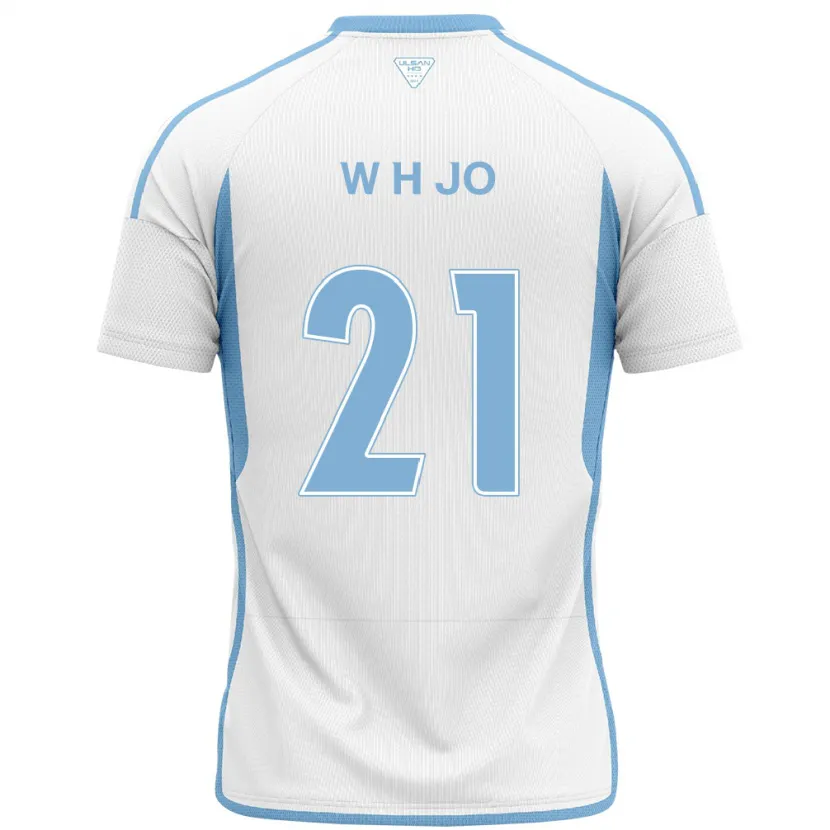 Danxen Kinderen Hyeon-Woo Jo #21 Wit Blauw Uitshirt Uittenue 2024/25 T-Shirt